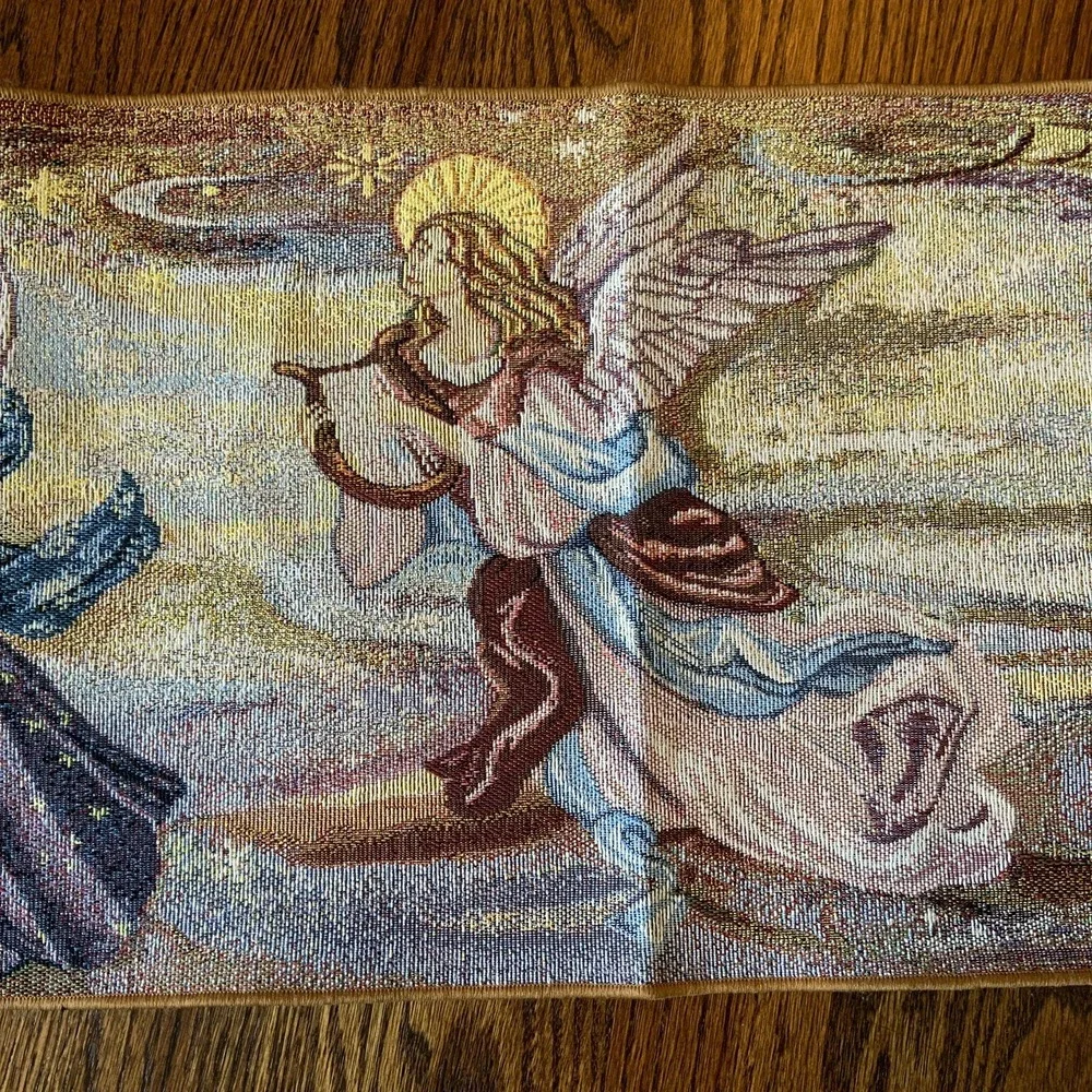 Table Expressions Lena Liu‎ Angel Tapestry Table Runner Gold 37.5 X 12.5